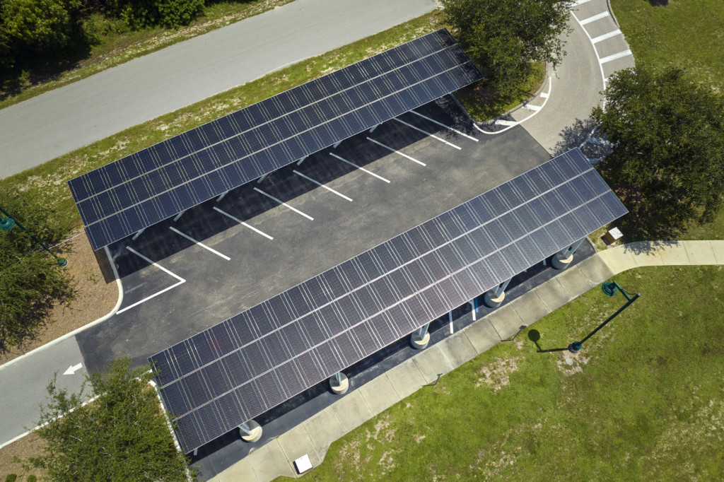 ombrière photovoltaïque parking O2TOIT